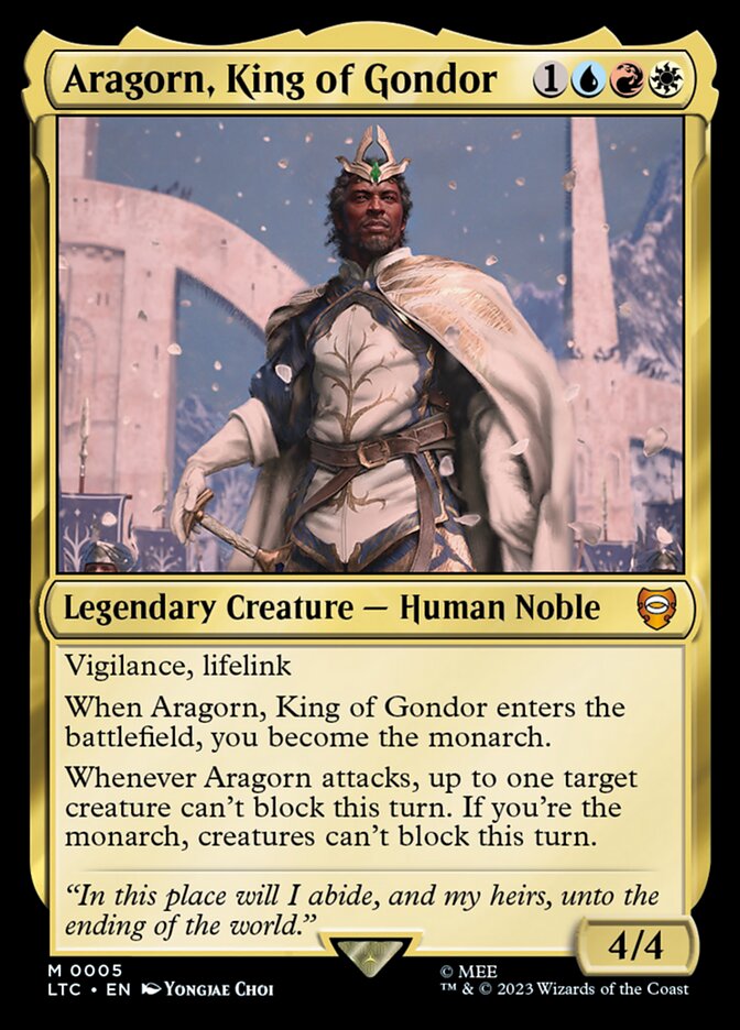 Aragorn, King of Gondor (Commander: The Lord of the Rings: Tales of Middle-earth)  - Foil | Good Games North