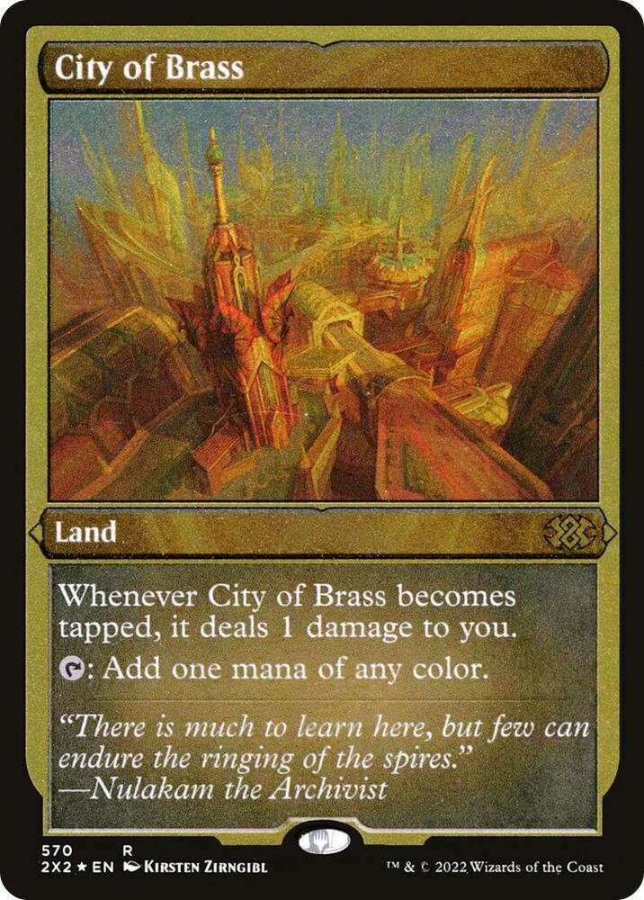 City of Brass Foil Etched (Double Masters 2022)  - Foil | Good Games North