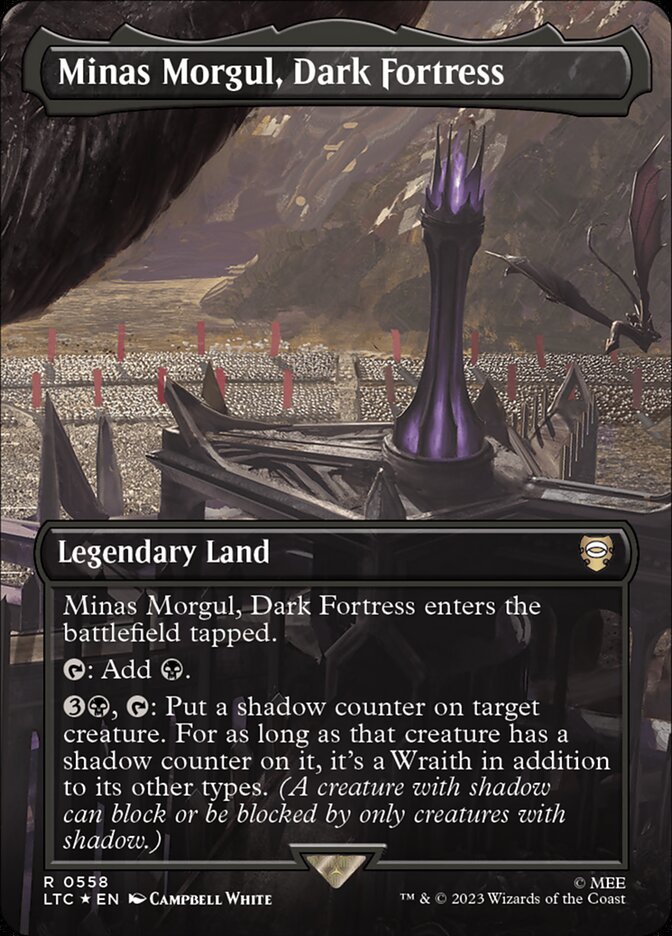 Minas Morgul Dark Fortress Borderless Surge Foil 558 (Commander: The Lord of the Rings: Tales of Middle-earth)  - Borderless Surge  Foil | Good Games North