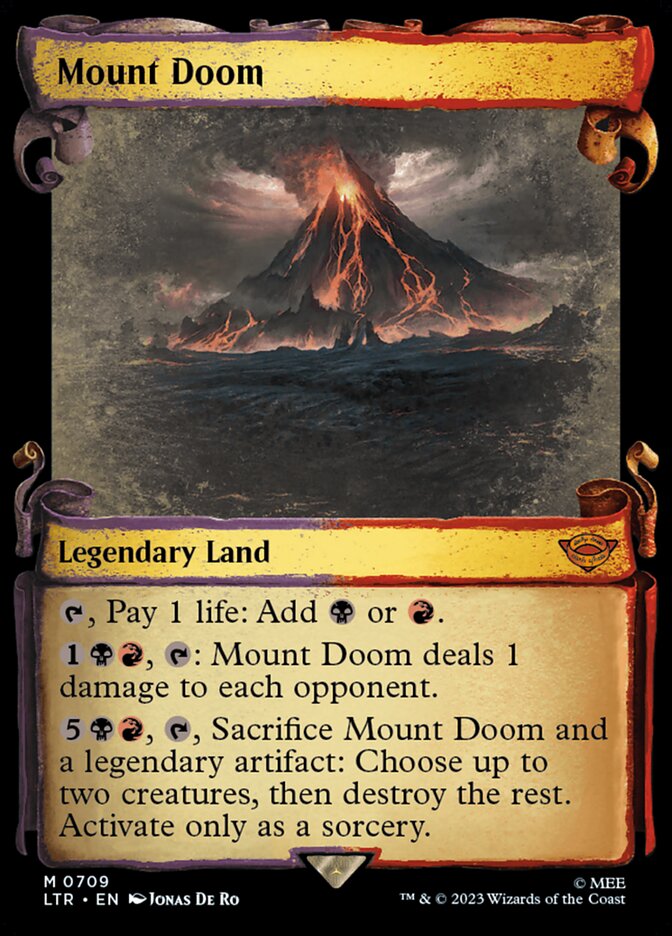 Mount Doom 709 (Universes Beyond: The Lord of the Rings: Tales of Middle-earth)  - Showcase Scroll Foil | Good Games North