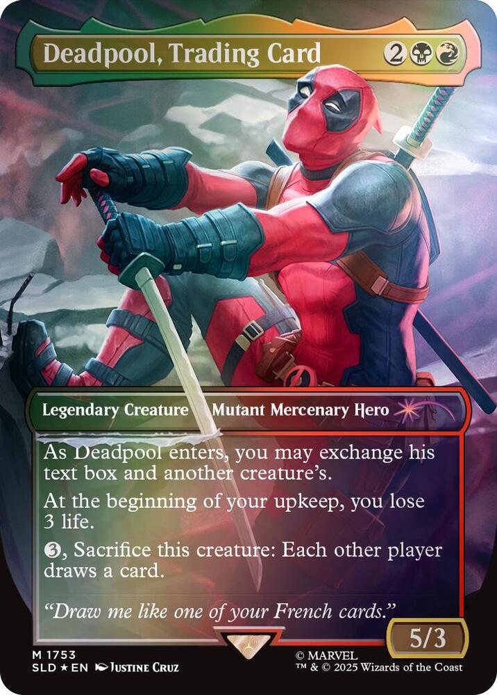 Deadpool, Trading Card 1753 (Secret Lair Drop Series)  - Borderless Rainbow Foil | Good Games North