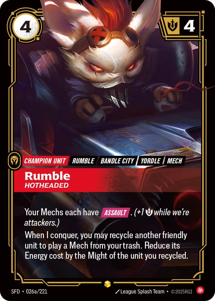 Rumble Hotheaded Alternate Art (Spiritforged)  - Foil | Good Games North