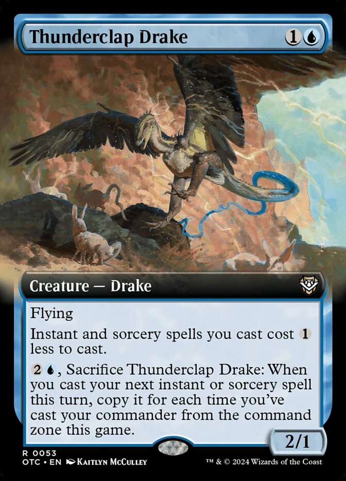 Thunderclap Drake 53/342 (Commander: Outlaws of Thunder Junction)  - Extended Art | Good Games North