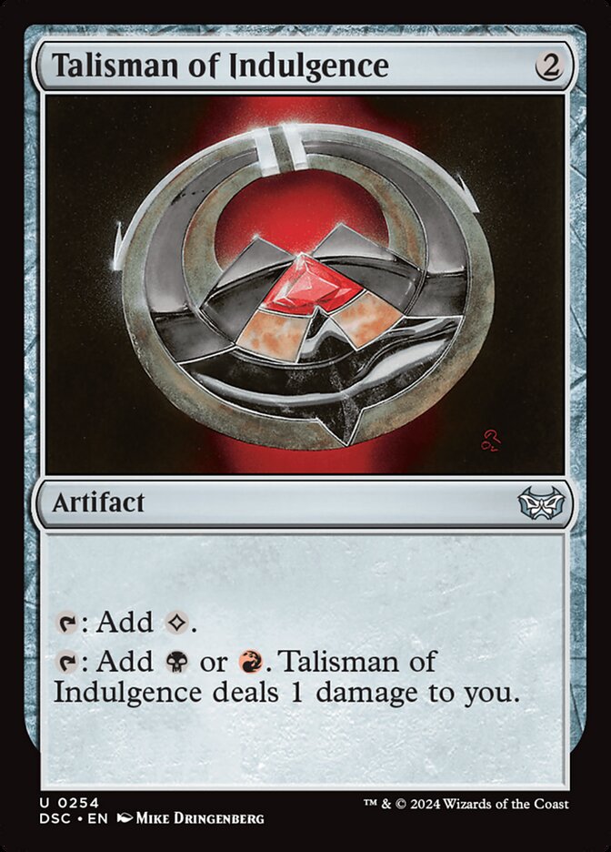 Talisman of Indulgence (Commander: Duskmourn: House of Horror)  | Good Games North