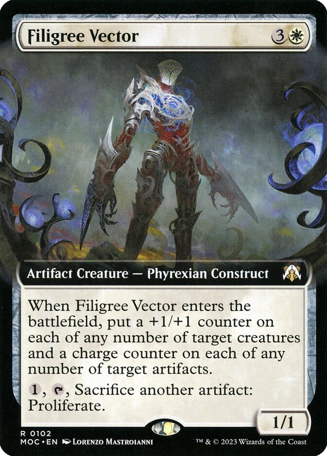Filigree Vector Extended Art 102 (Commander: March of the Machine)  - Extended Art | Good Games North
