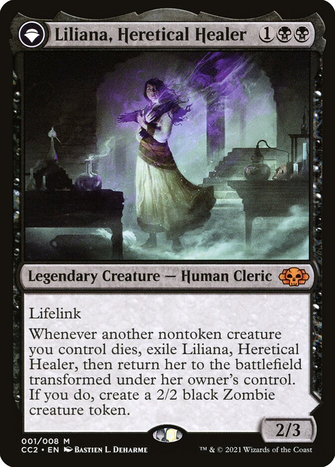 Liliana, Heretical Healer // Liliana, Defiant Necromancer (Commander Collection: Black)  - Foil | Good Games North