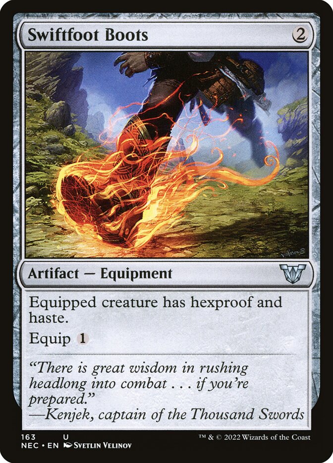 Swiftfoot Boots 163/38 (Commander: Kamigawa: Neon Dynasty)  | Good Games North