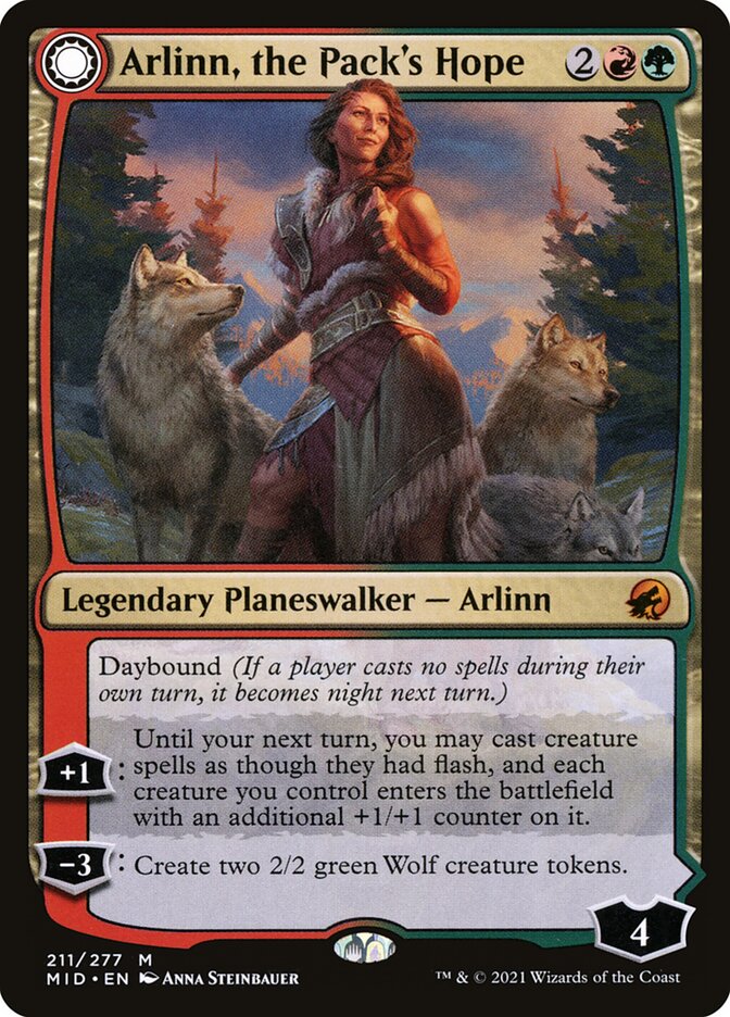 Arlinn, the Pack's Hope // Arlinn, the Moon's Fury (Innistrad: Midnight Hunt)  - Foil | Good Games North