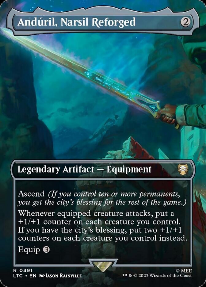 Andúril, Narsil Reforged 491/347 (Commander: The Lord of the Rings: Tales of Middle-earth)  - Borderless Foil | Good Games North