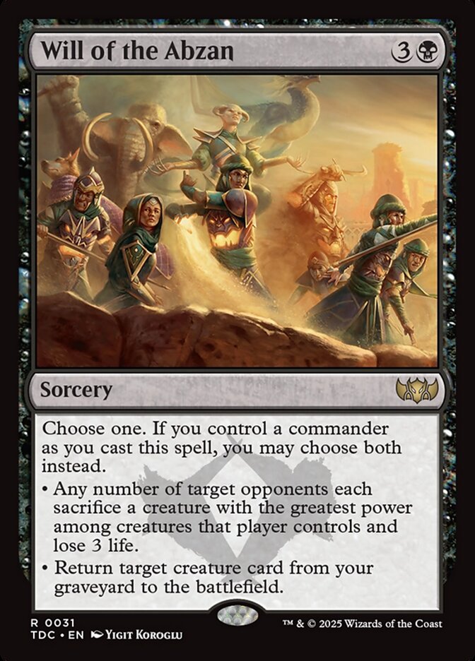 Will of the Abzan 31 (Commander: Tarkir: Dragonstorm)  | Good Games North