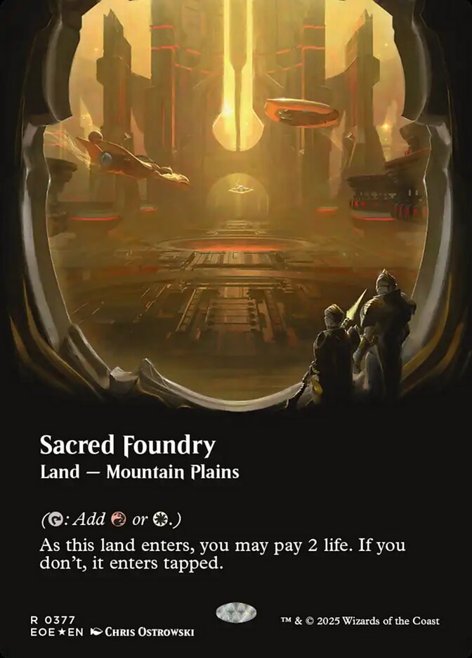 Sacred Foundry 377 (Edge of Eternities)  - Borderless Galaxy Foil | Good Games North