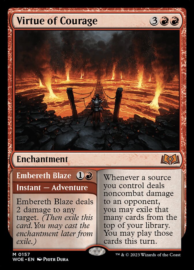 Virtue of Courage // Embereth Blaze 157/276 (Wilds of Eldraine)  | Good Games North