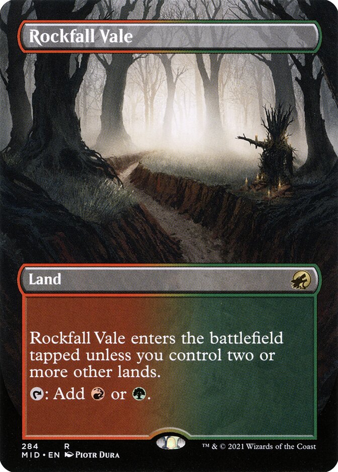 Rockfall Vale Borderless 284 (Innistrad: Midnight Hunt)  - Foil | Good Games North