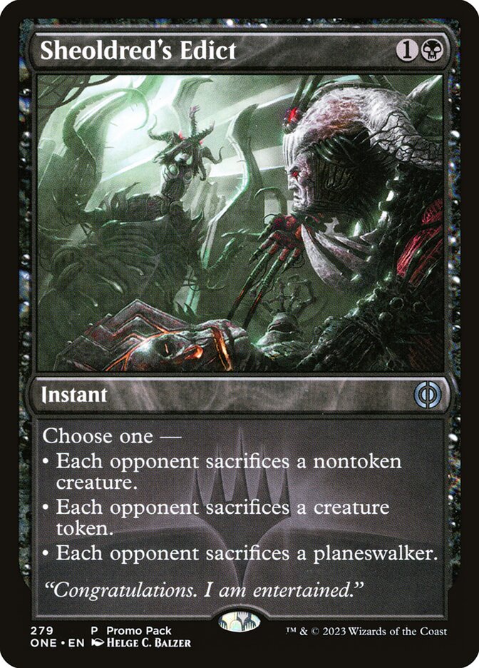 Sheoldred's Edict (Promo Pack: Phyrexia: All Will Be One)  - Foil | Good Games North