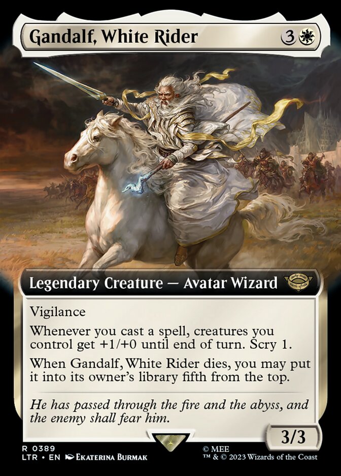 Gandalf, White Rider 389/281 (Universes Beyond: The Lord of the Rings: Tales of Middle-earth)  - Extended Art | Good Games North