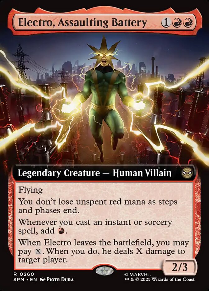 Electro, Assaulting Battery 260 (Marvel's Spider-Man)  - Extended Art Foil | Good Games North