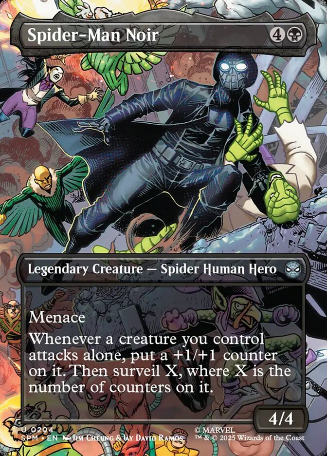 Spider-Man Noir 204/198 (Marvel's Spider-Man)  - Borderless Foil | Good Games North