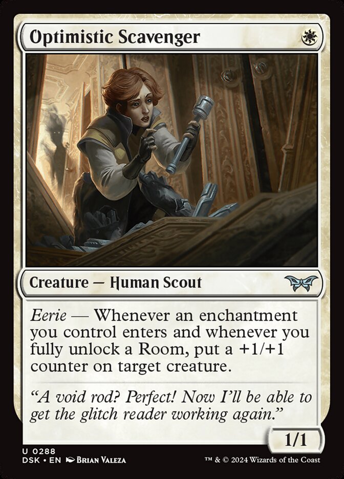Optimistic Scavenger (Lurking Evil) 288/286 (Duskmourn: House of Horror)  - Foil | Good Games North