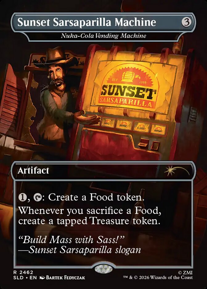 Sunset Sarsaparilla Machine //  Nuka-Cola Vending Machine 2462 (Secret Lair Drop Series)  - Borderless Foil | Good Games North