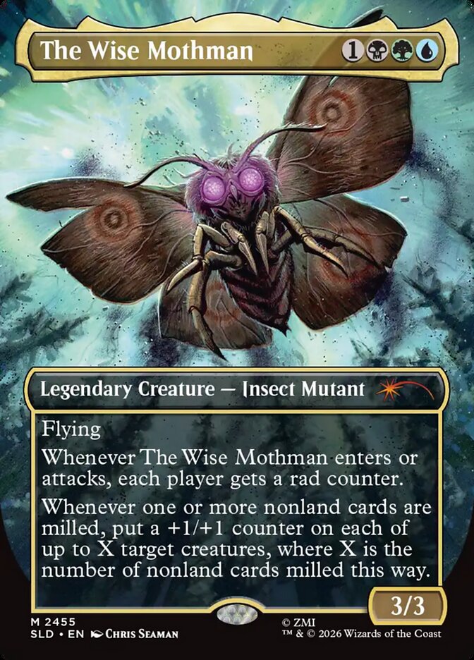 The Wise Mothman 2455 (Secret Lair Drop Series)  - Borderless Foil | Good Games North