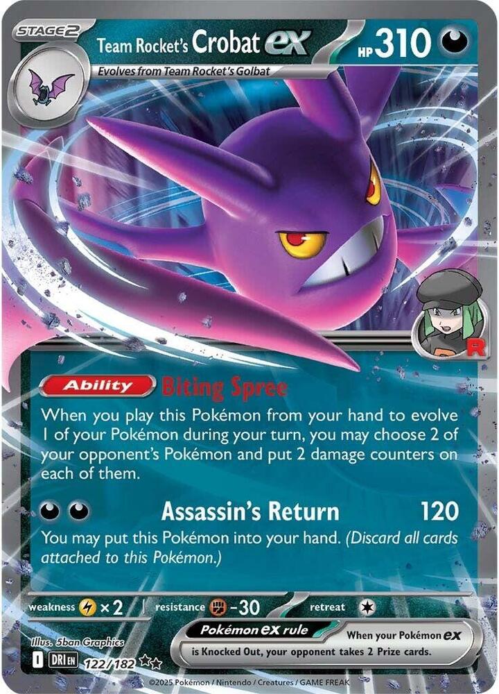 Team Rocket's Crobat ex 122/182 (SV10: Destined Rivals)  - Holofoil | Good Games North