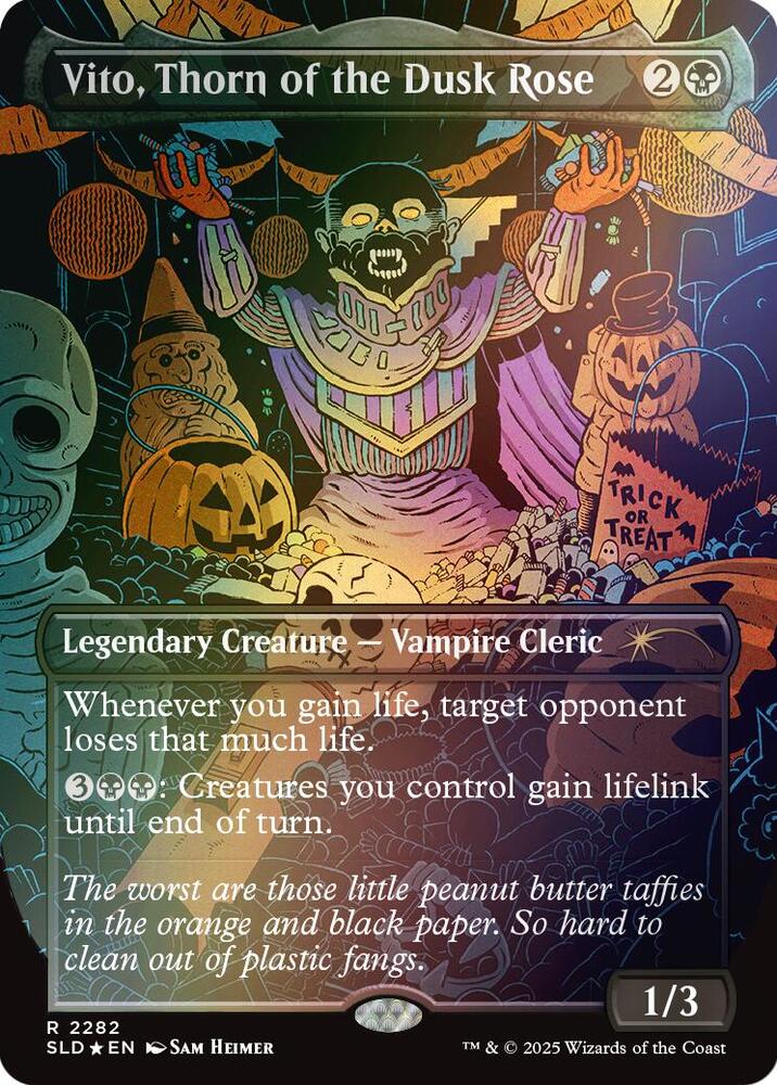 Vito, Thorn of the Dusk Rose 2282 (Secret Lair Drop Series)  - Borderless Rainbow Foil | Good Games North