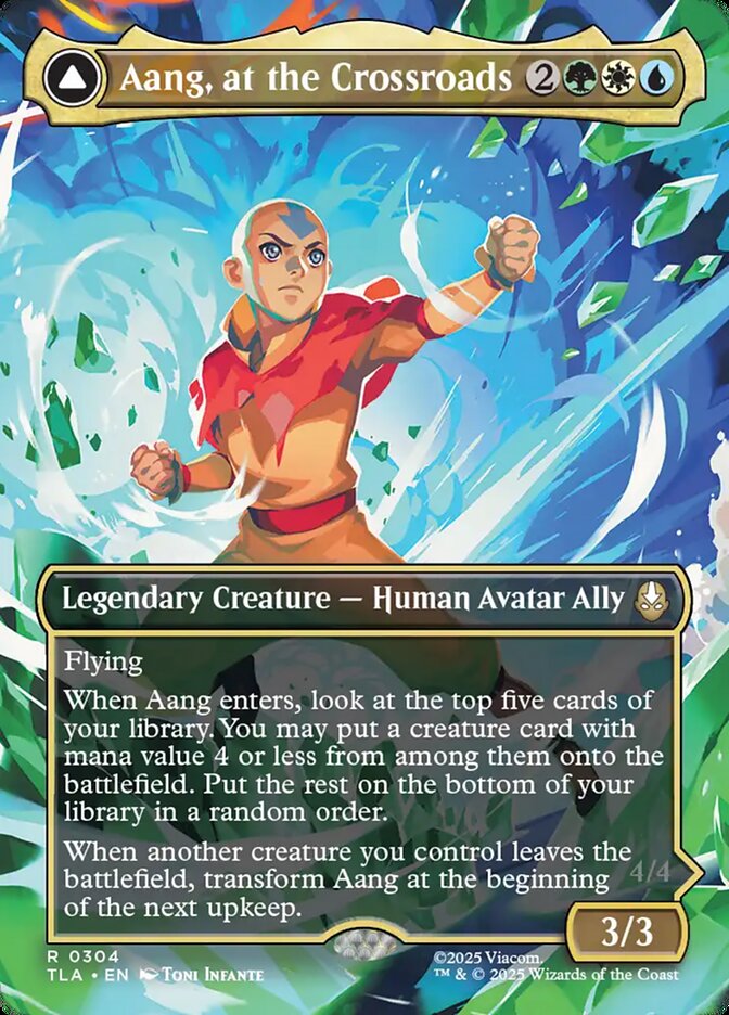 Aang at the Crossroads Borderless 304 (Avatar: The Last Airbender)  - Foil | Good Games North