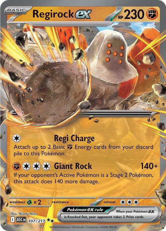 Regirock ex 107/217 (ME: Ascended Heroes)  - Holofoil | Good Games North