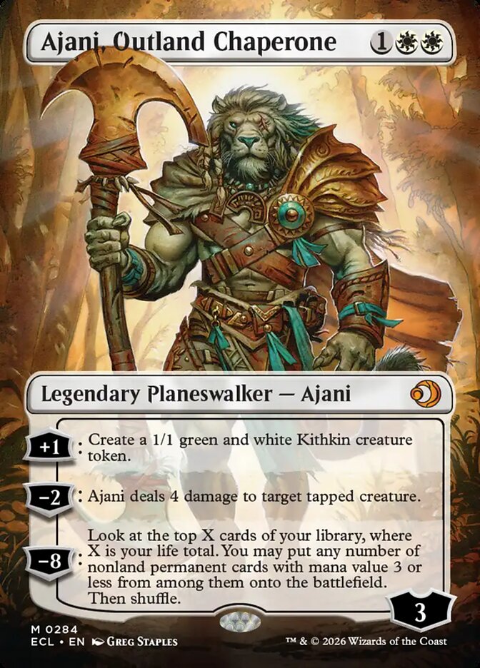 Ajani, Outland Chaperone 284 (Lorwyn Eclipsed)  - Borderless | Good Games North