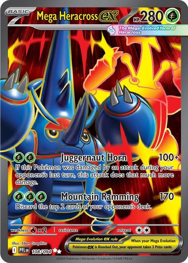 Mega Heracross ex 108/094 (ME02: Phantasmal Flames)  - Holofoil | Good Games North