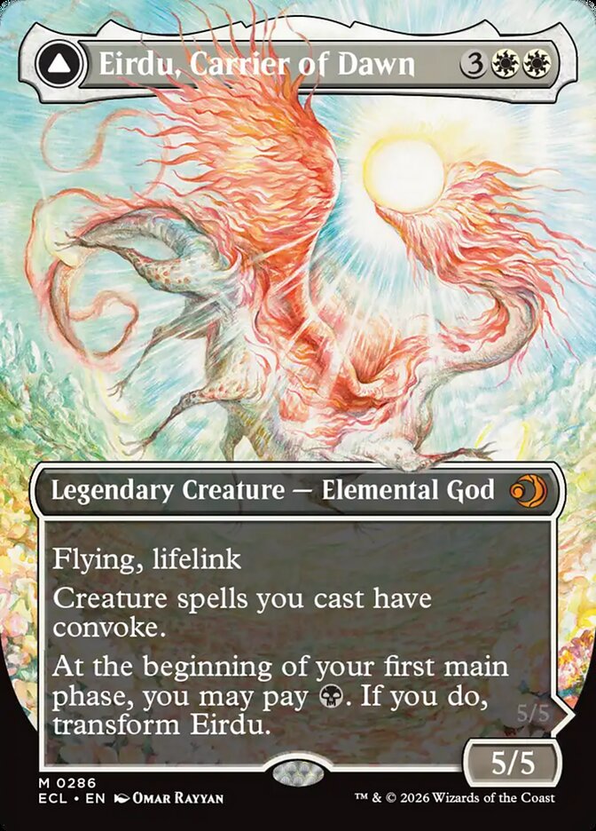Eirdu, Carrier of Dawn // Isilu, Carrier of Twilight 286/273 (Lorwyn Eclipsed)  - Borderless | Good Games North