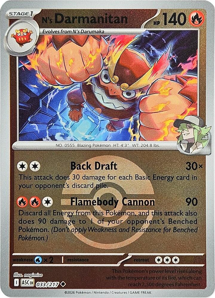 N's Darmanitan 033/217 (ME: Ascended Heroes)  - Poke Ball Holofoil | Good Games North