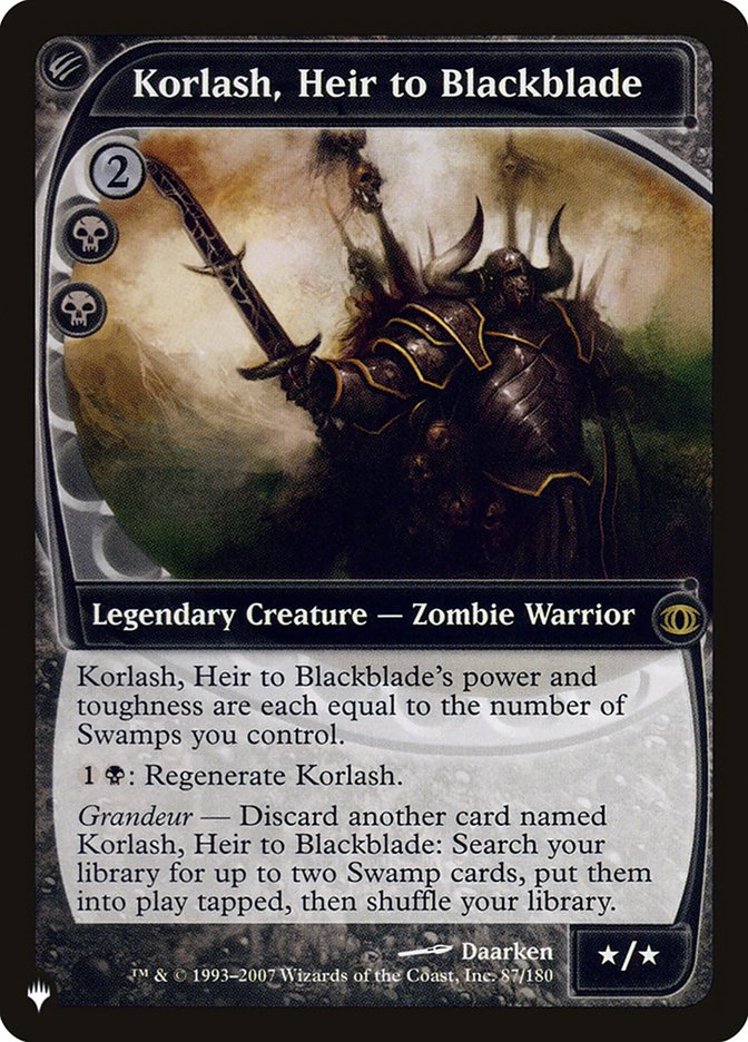 Korlash Heir to Blackblade 87/180 (The List Reprints)  | Good Games North