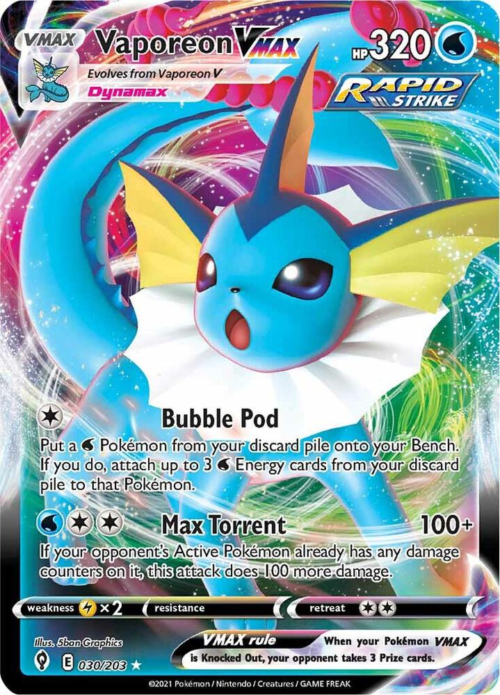 Vaporeon VMAX 030/203 (SWSH07: Evolving Skies)  - Holofoil | Good Games North