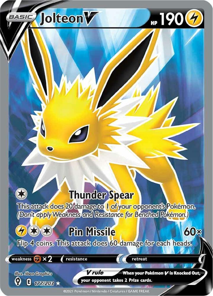 Jolteon V 177/203 (SWSH07: Evolving Skies)  - Holofoil | Good Games North