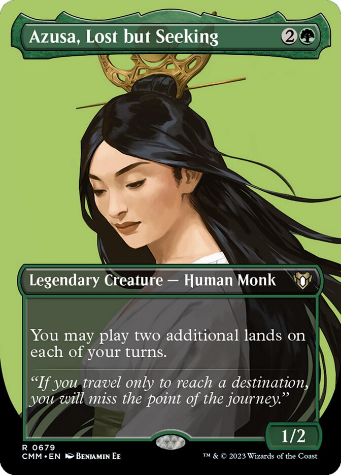 Azusa, Lost but Seeking 679/451 (Commander Masters)  - Borderless Foil | Good Games North