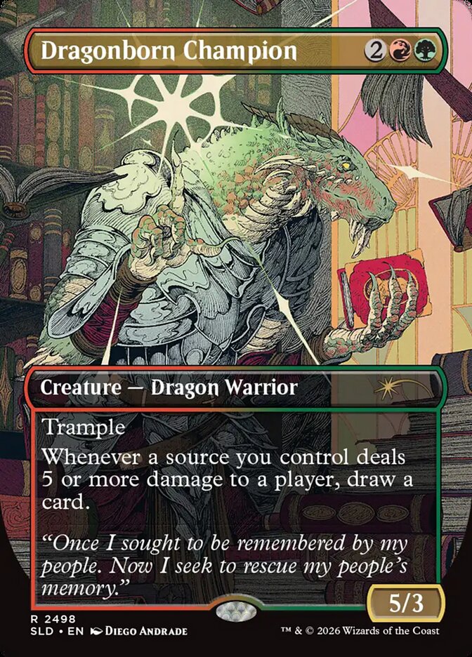 Dragonborn Champion 2498 (Secret Lair Drop Series)  - Borderless Foil | Good Games North
