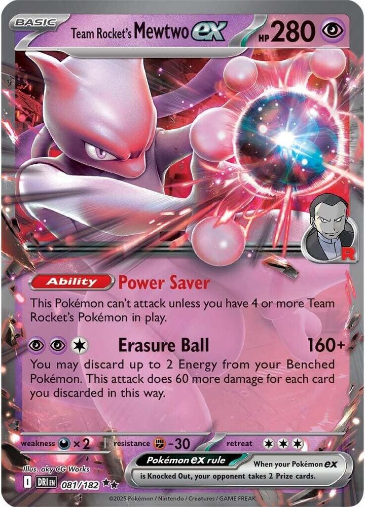 Team Rocket's Mewtwo ex 081/182 (SV10: Destined Rivals)  - Holofoil | Good Games North