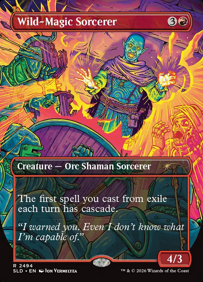 Wild-Magic Sorcerer 2494 (Secret Lair Drop Series)  - Borderless Foil | Good Games North