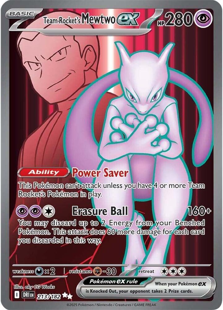 Team Rocket's Mewtwo ex 213/182 (SV10: Destined Rivals)  - Holofoil | Good Games North