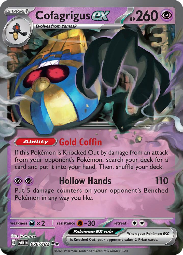Cofagrigus ex 076/182 (SV04: Paradox Rift)  - Holofoil | Good Games North