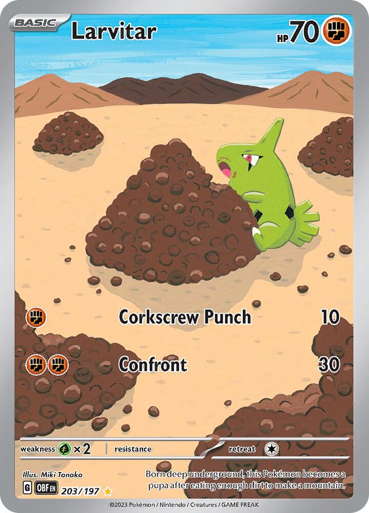 Larvitar 203/197 (SV03: Obsidian Flames)  - Holofoil | Good Games North