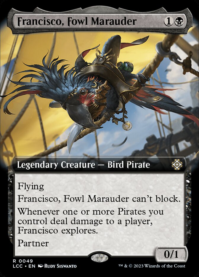 Francisco, Fowl Marauder 49/370 (Commander: The Lost Caverns of Ixalan)  - Extended Art | Good Games North