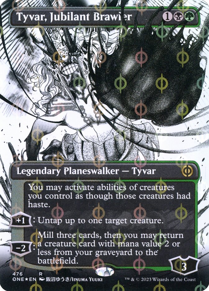 Tyvar, Jubilant Brawler 476 (Phyrexia: All Will Be One)  - Borderless Compleat Foil | Good Games North
