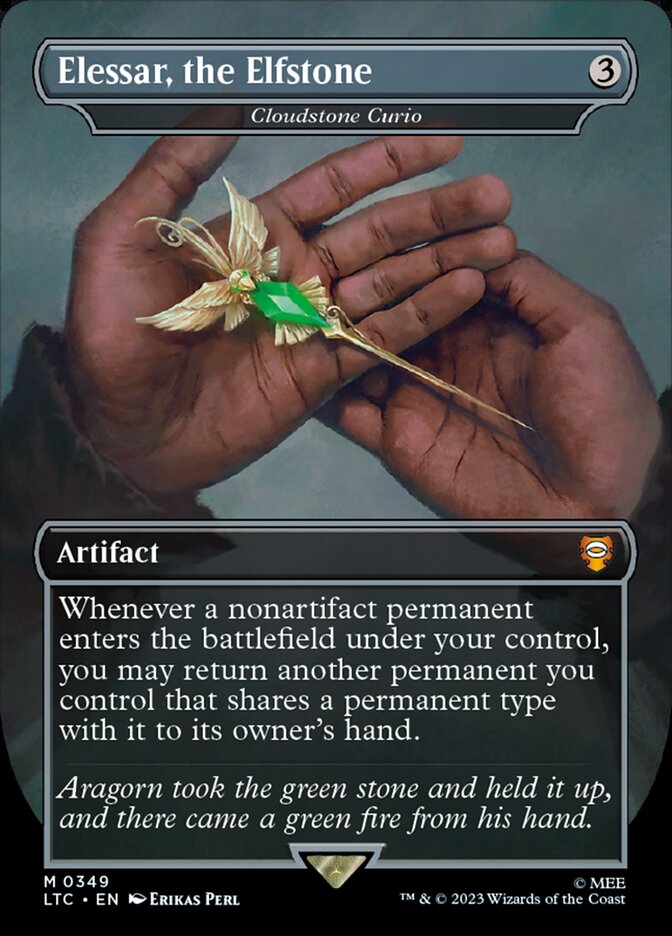 Elessar the Elfstone Cloudstone Curio Borderless 349 (Commander: The Lord of the Rings: Tales of Middle-earth)  - Borderless Foil | Good Games North