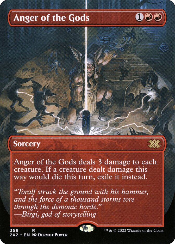 Anger of the Gods 358/331 (Double Masters 2022)  - Borderless Foil | Good Games North
