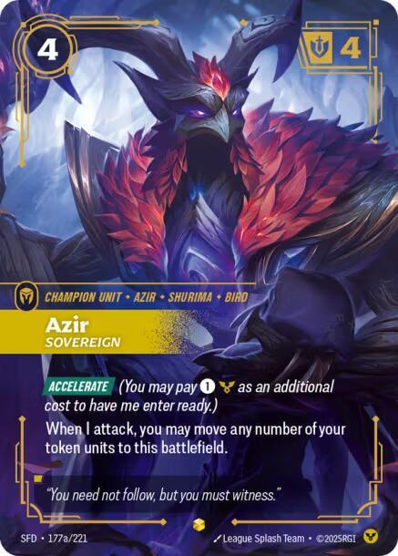 Azir - Sovereign 177a/221 (Spiritforged)  - Foil | Good Games North