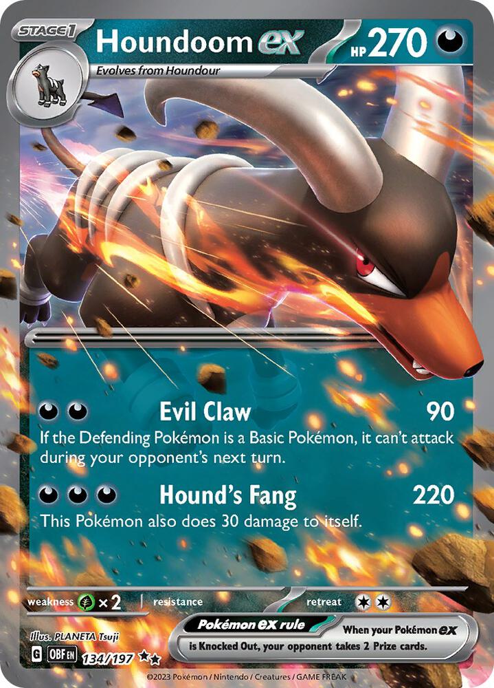 Houndoom ex 134/197 (SV03: Obsidian Flames)  - Holofoil | Good Games North