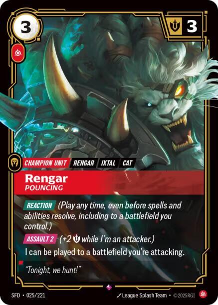 Rengar - Pouncing 025/221 (Spiritforged)  - Foil | Good Games North