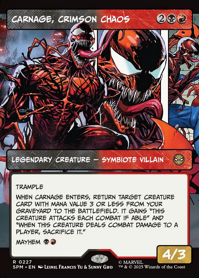 Carnage Crimson Chaos Borderless 227 (Marvel's Spider-Man)  - Showcase Foil | Good Games North
